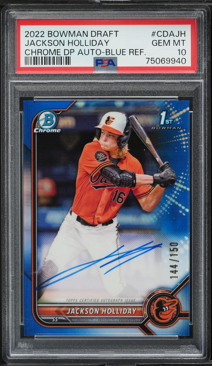 2022 Bowman Chrome Blue Refractor Jackson Holliday PROSPECT 2022 Bowman Chrome Blue Refractor Jackson Holliday PROSPECT