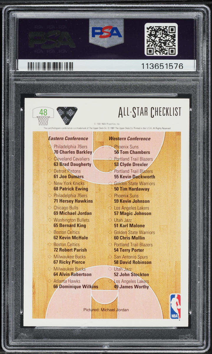 1991 Upper Deck All-Star Checklist Michael Jordan #48 PSA 9 MINT