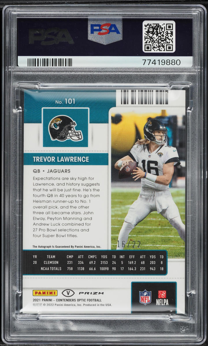 2021 Panini Contenders Optic Cracked Ice Trevor Lawrence ROOKIE