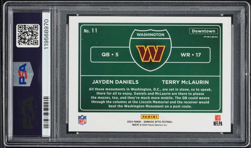 2024 Donruss Optic Downtown Duos Jayden Daniels Terry McLaurin
