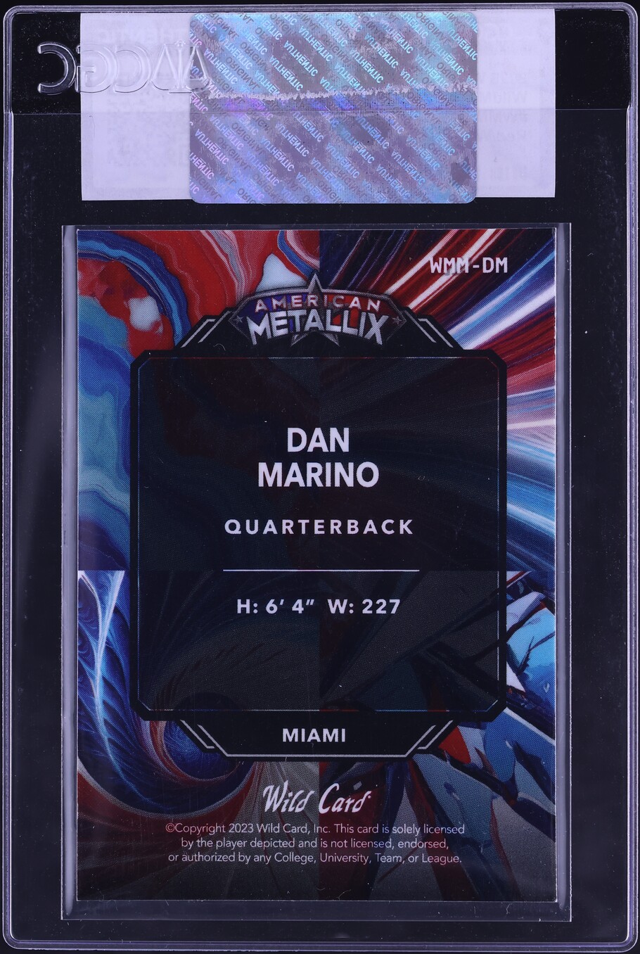 2023 Wild Card American Metallix Promo Red White Blue Dan Marino