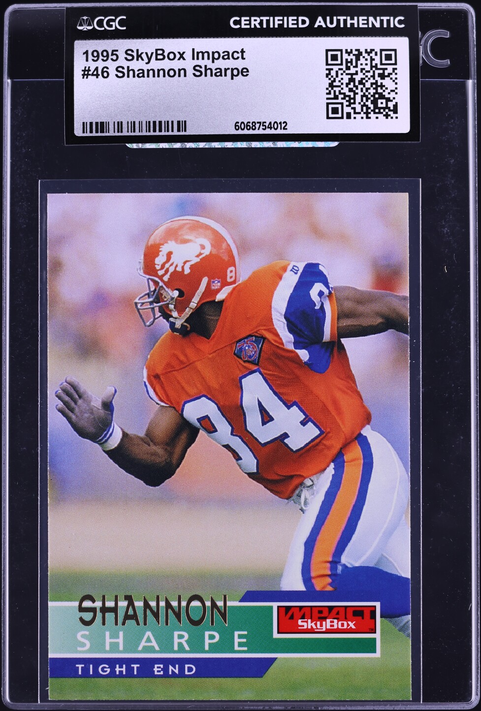 1995 Skybox Impact Shannon Sharpe #46 CGC AUTH