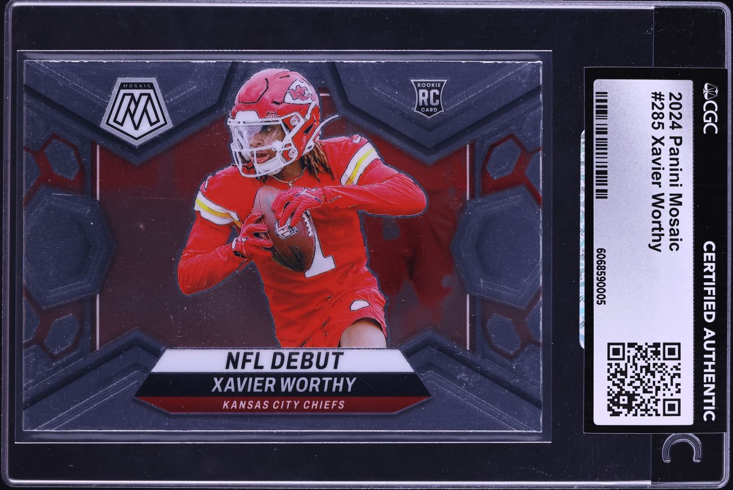 2024 Panini Mosaic NFL Debut Xavier Worthy ROOKIE #285 CGC AUTH