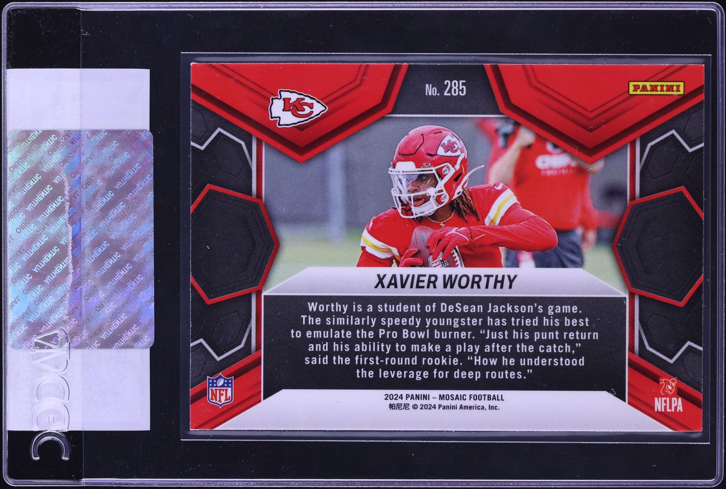 2024 Panini Mosaic NFL Debut Xavier Worthy ROOKIE #285 CGC AUTH