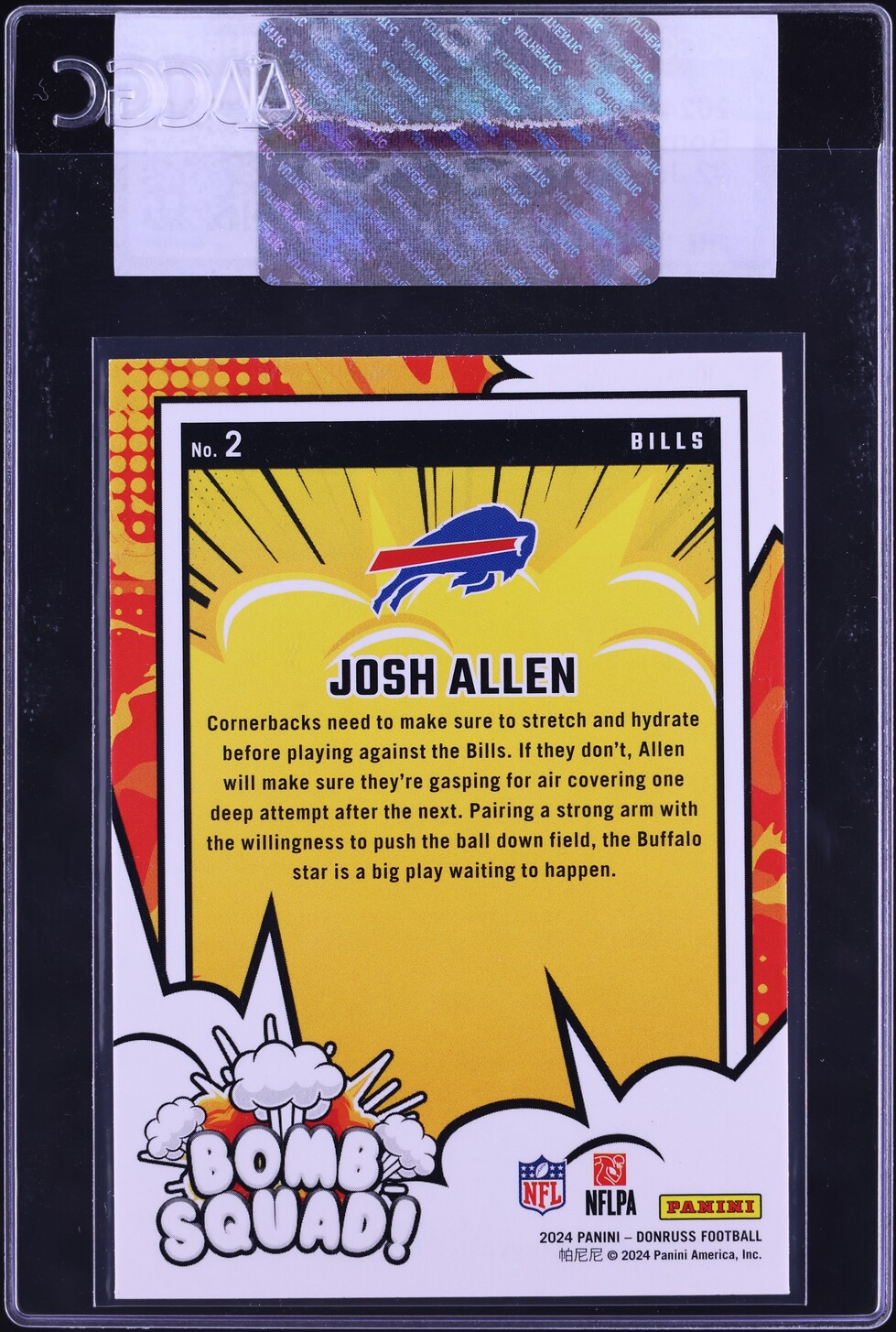 2024 Donruss Bomb Squad! Josh Allen #2 CGC AUTH