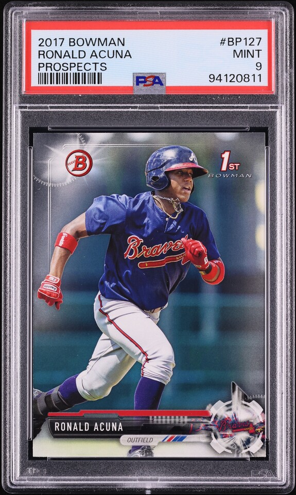2017 Bowman Ronald Acuna Jr. PROSPECT #BP127 PSA 9 MINT