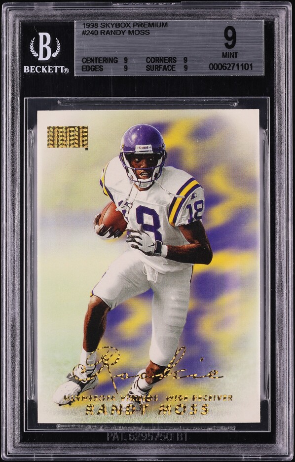 1998 Skybox Premium Randy Moss ROOKIE #240 BGS 9 MINT on Fanatics
