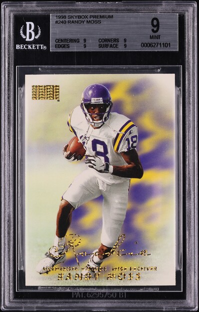 1998 Skybox Premium Randy Moss ROOKIE #240 BGS 9 MINT on Fanatics
