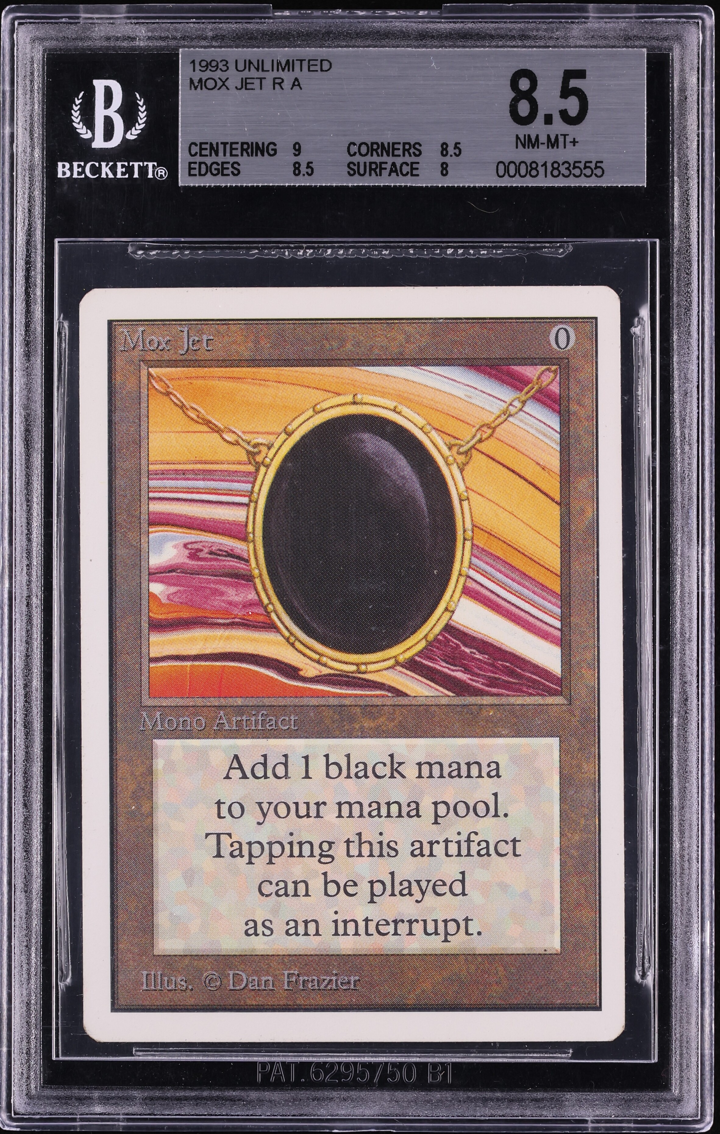 1993 Magic The Gathering MTG Unlimited Mox Jet BGS 8.5 NM-MT+ on