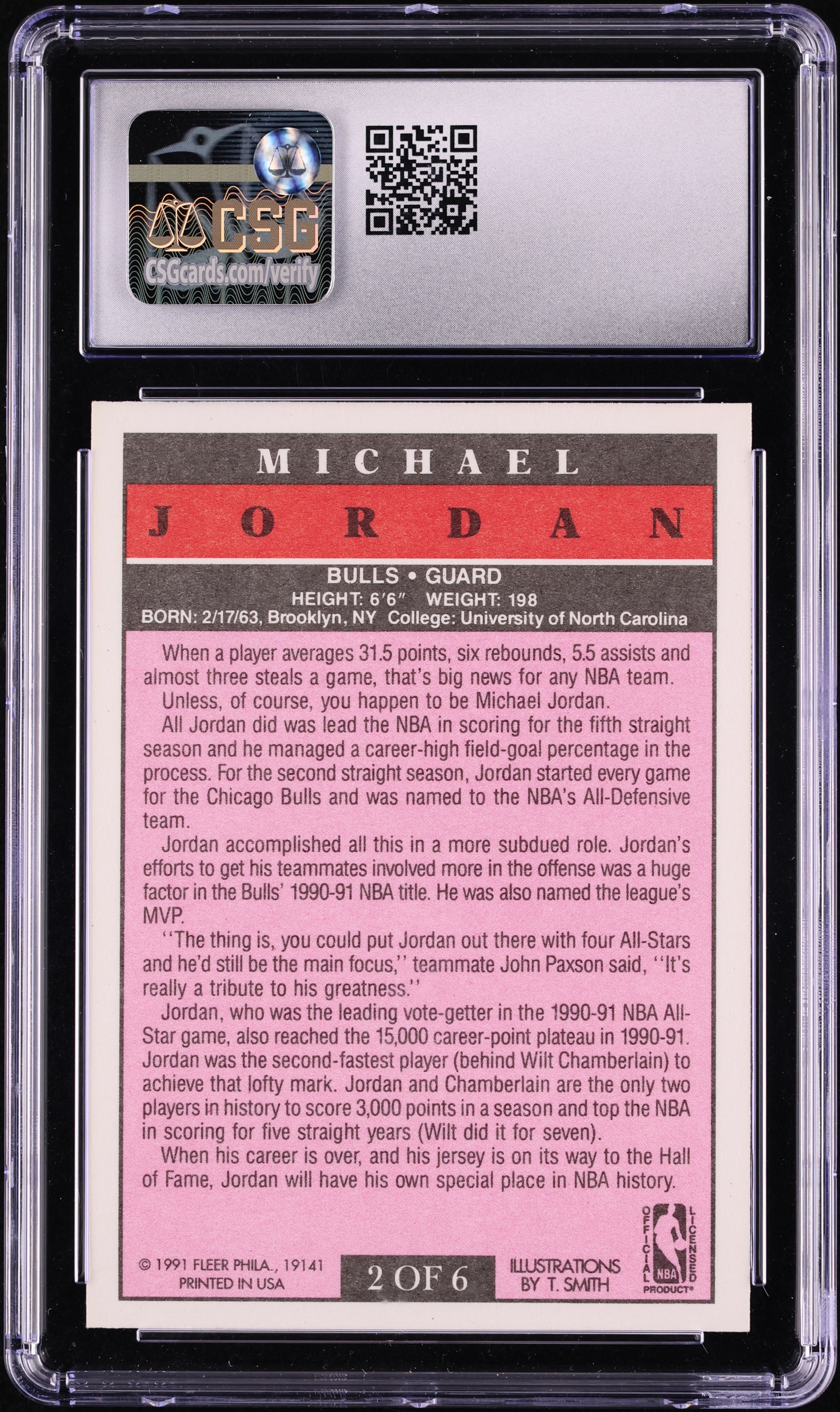 1991 Fleer Pro-Visions Michael Jordan #2 CSG 10 GEM MINT on 