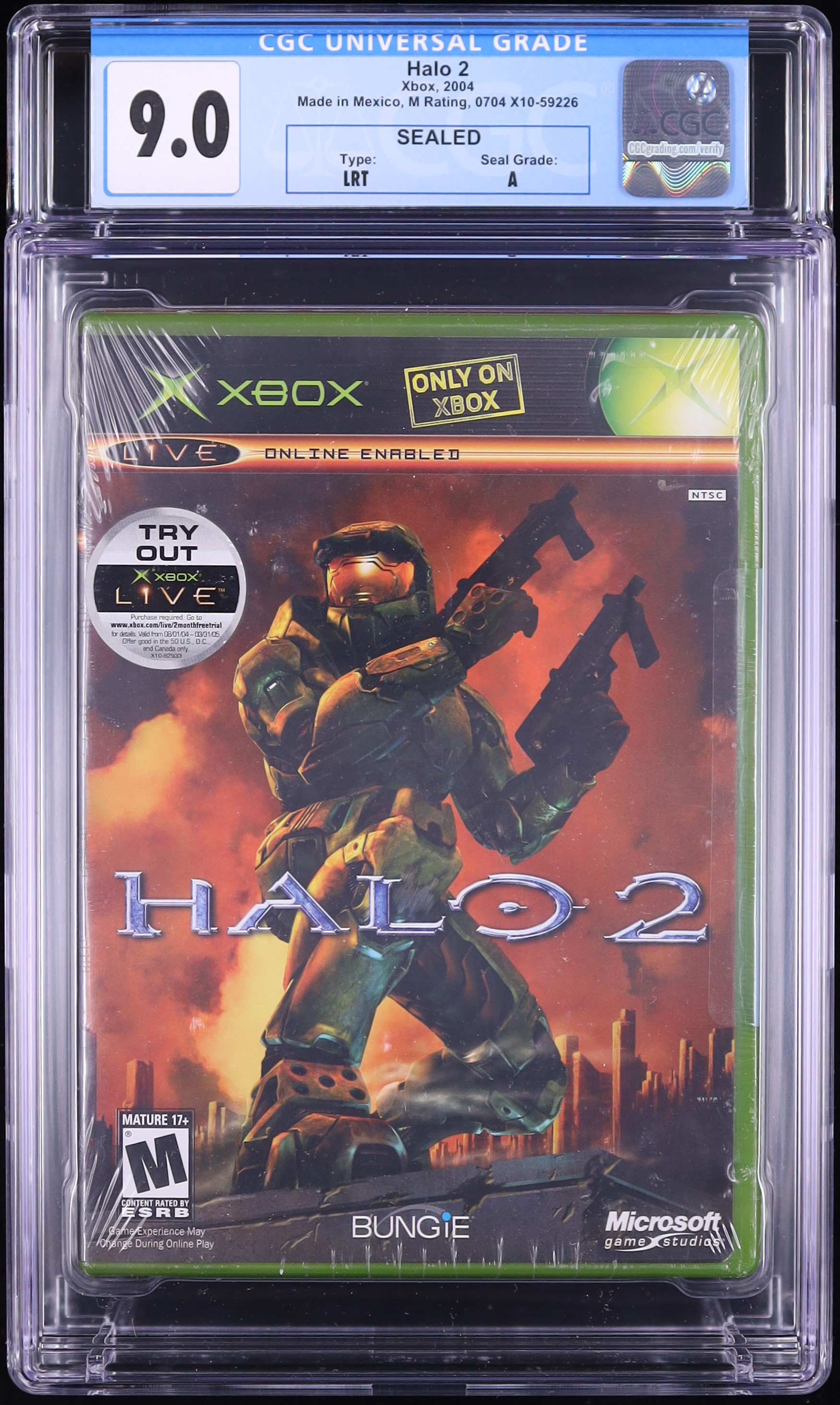 Halo 2 (Xbox) CGC 9.0 A Sealed DNSB on Fanatics Collect