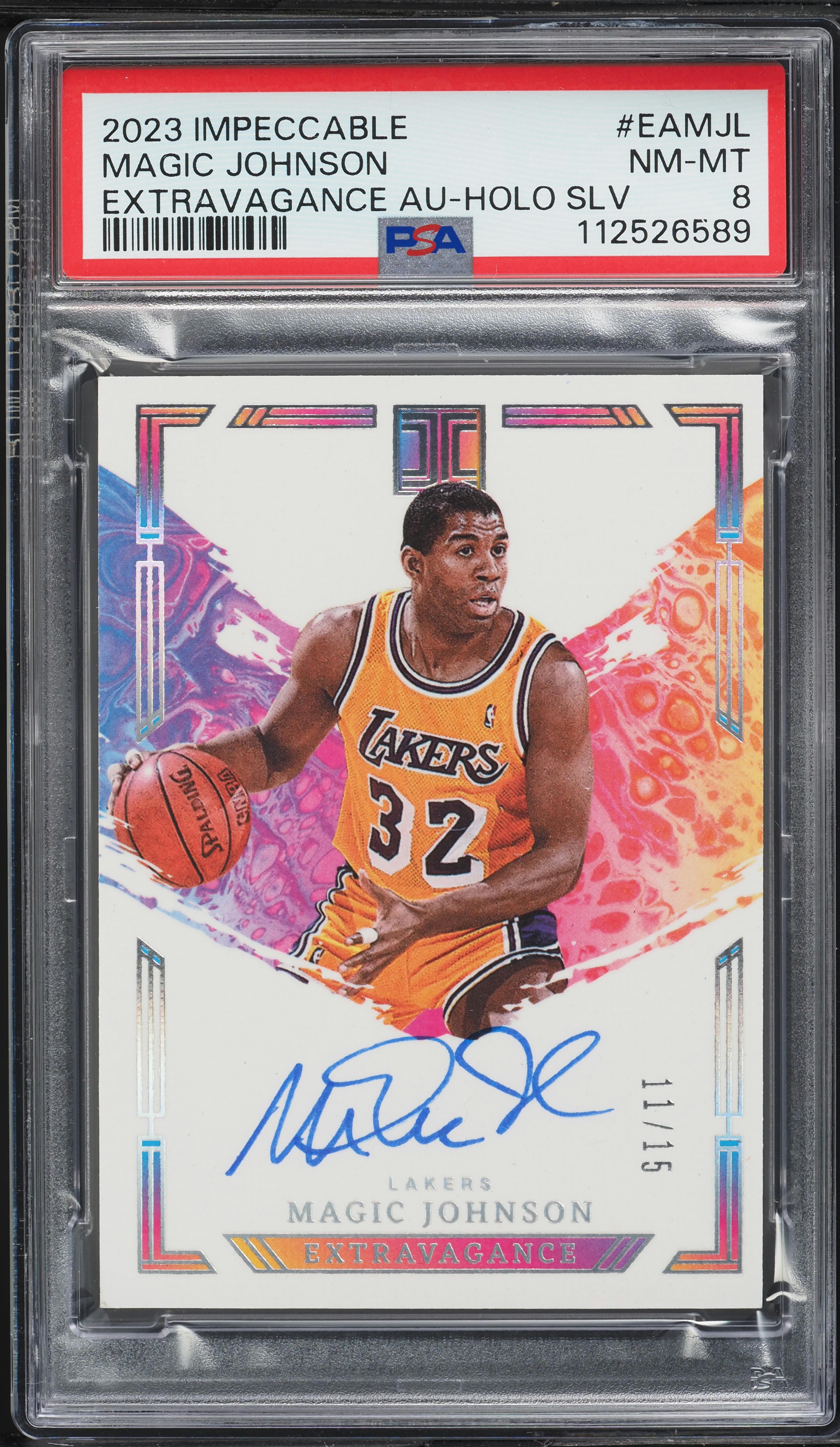 2023 Panini Impeccable Extravagance Silver Magic Johnson AUTO /15