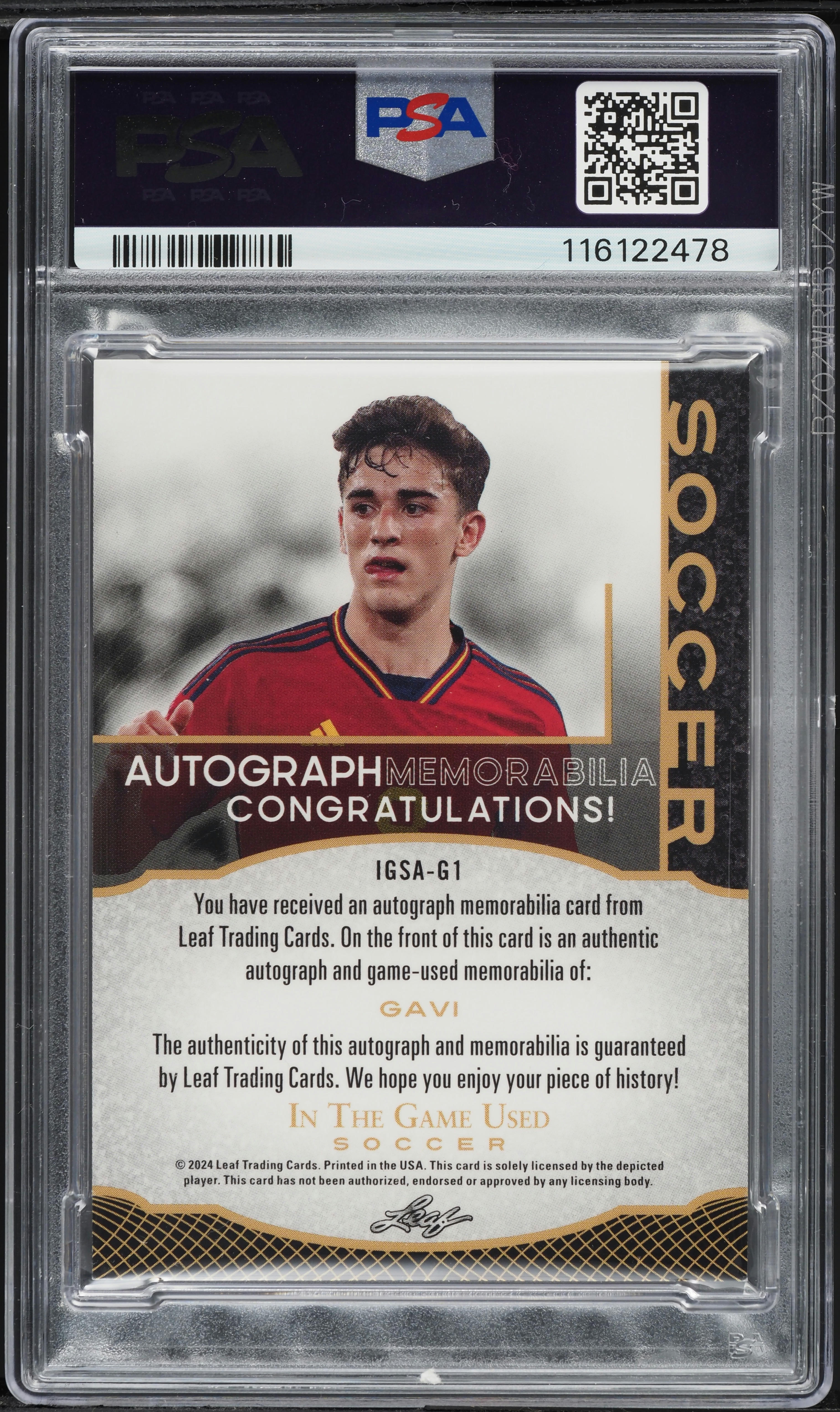 2024 Leaf In The Game Used Rainbow Holo Gavi PATCH AUTO /35 #IGSA