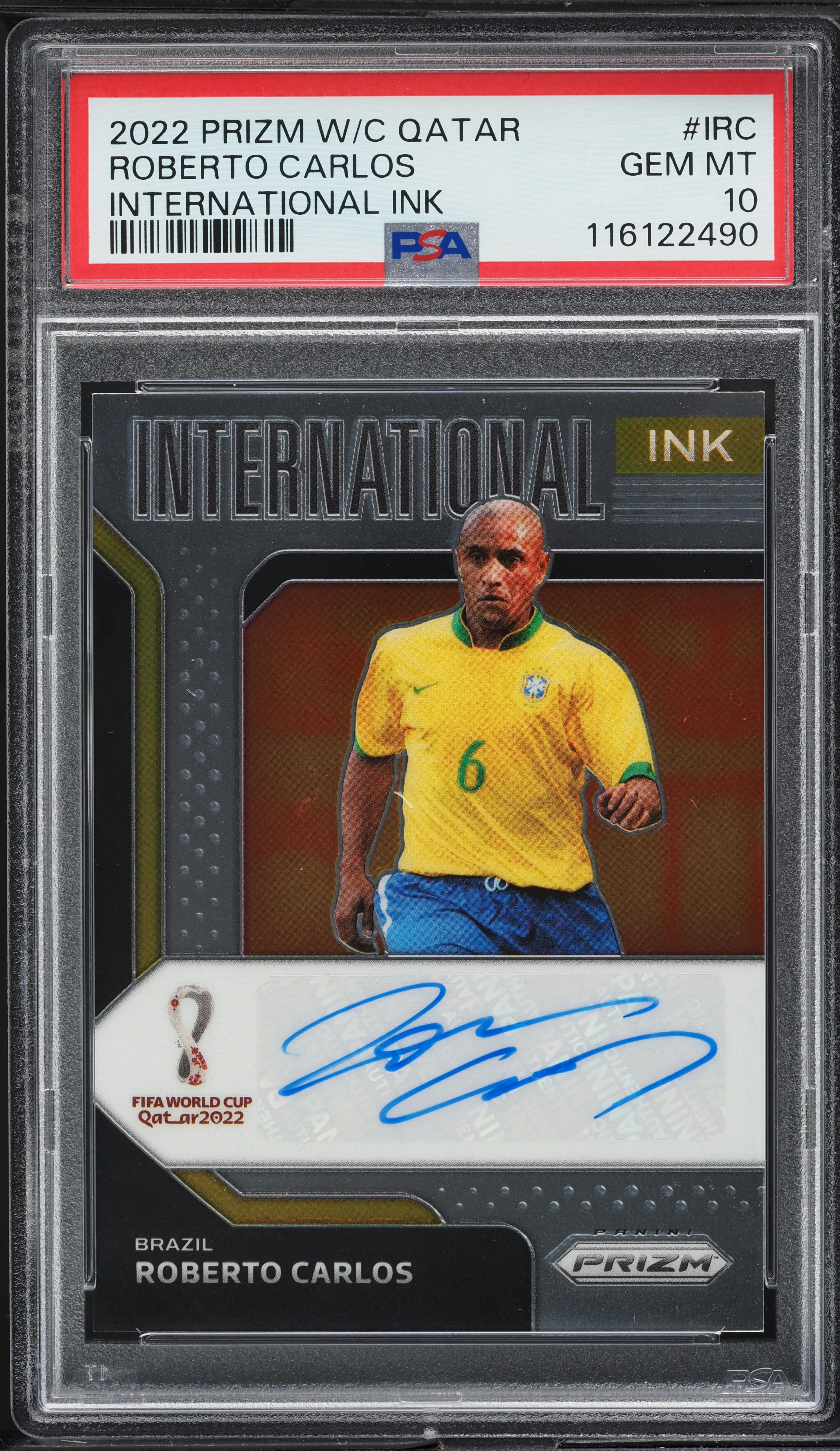 2022 Panini Prizm World Cup Qatar International Ink Roberto Carlos