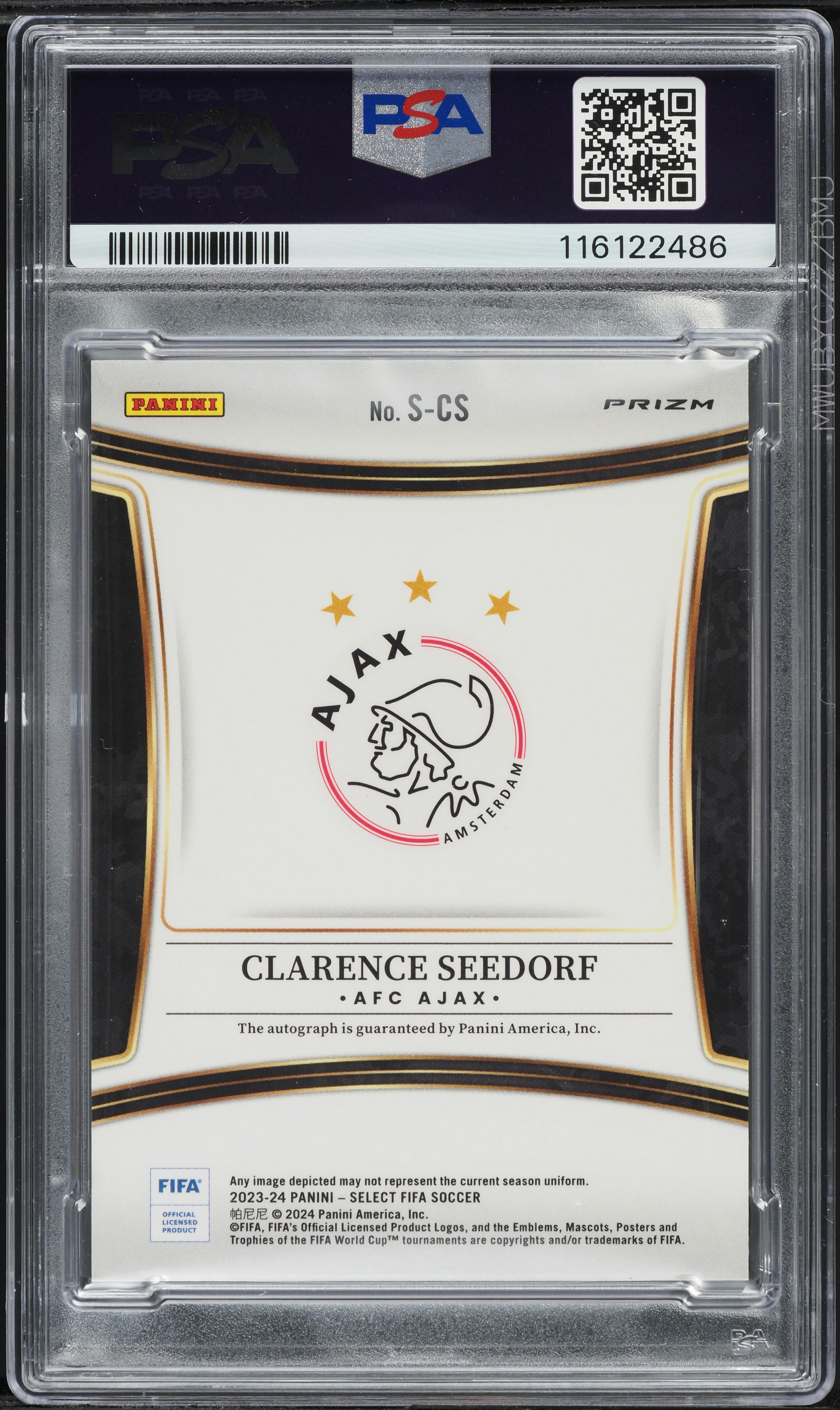 2023 Select FIFA Signatures Clarence Seedorf AUTO #S-CS PSA 9 MINT