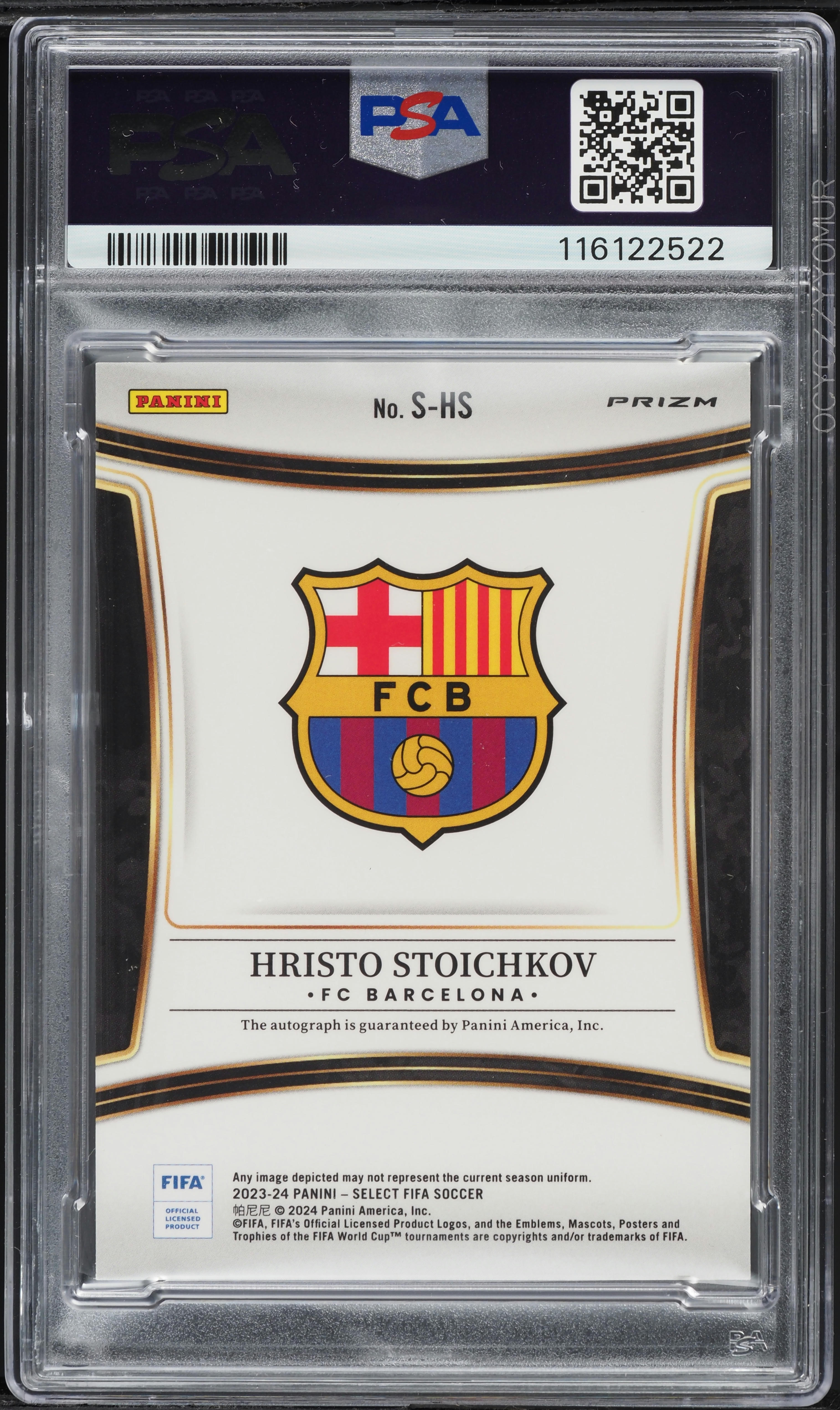 2023 Select FIFA Signatures Red Hristo Stoichkov AUTO #S-HS PSA 9