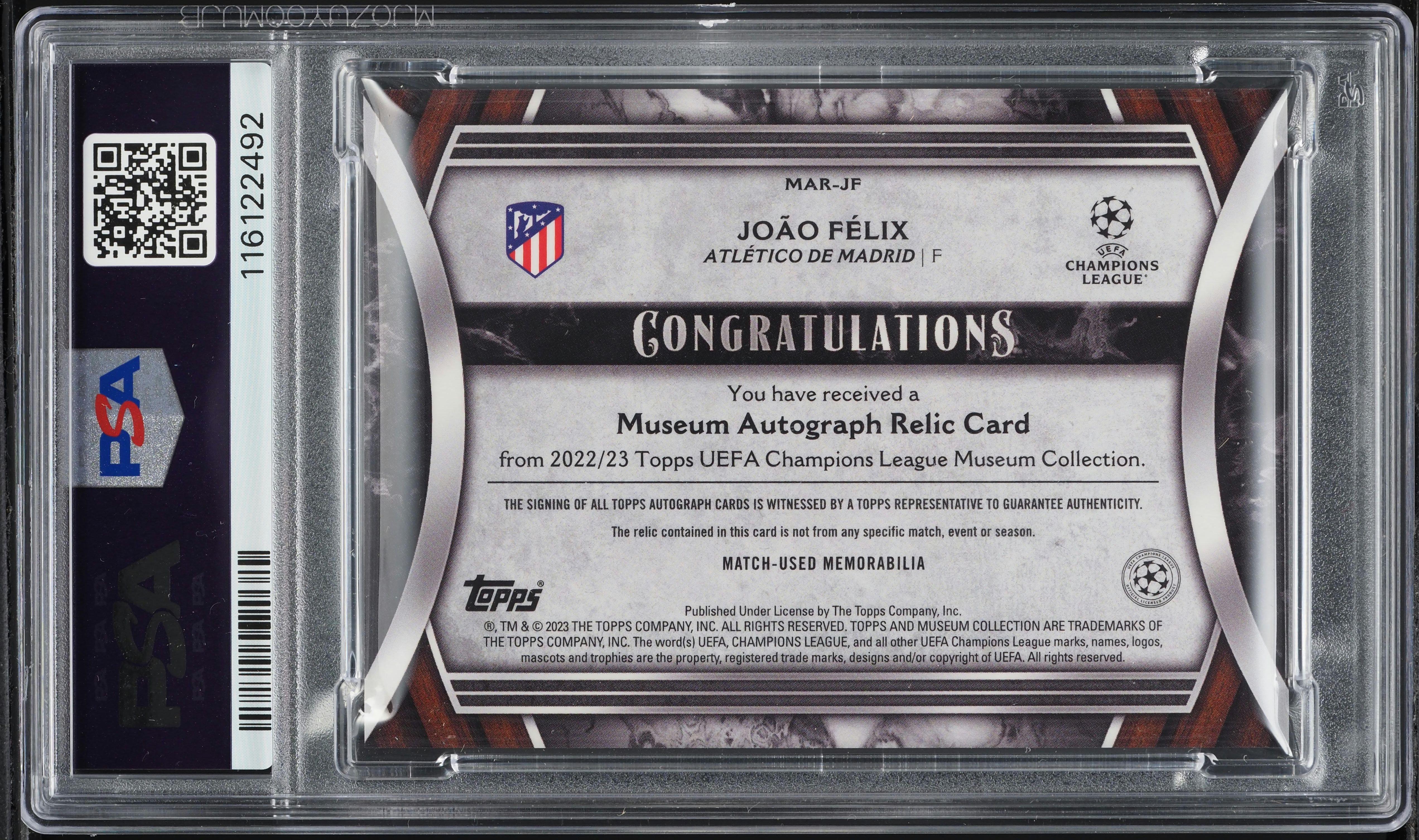 2022 Topps Museum Collection UEFA Joao Felix PATCH AUTO /299 #MAR 