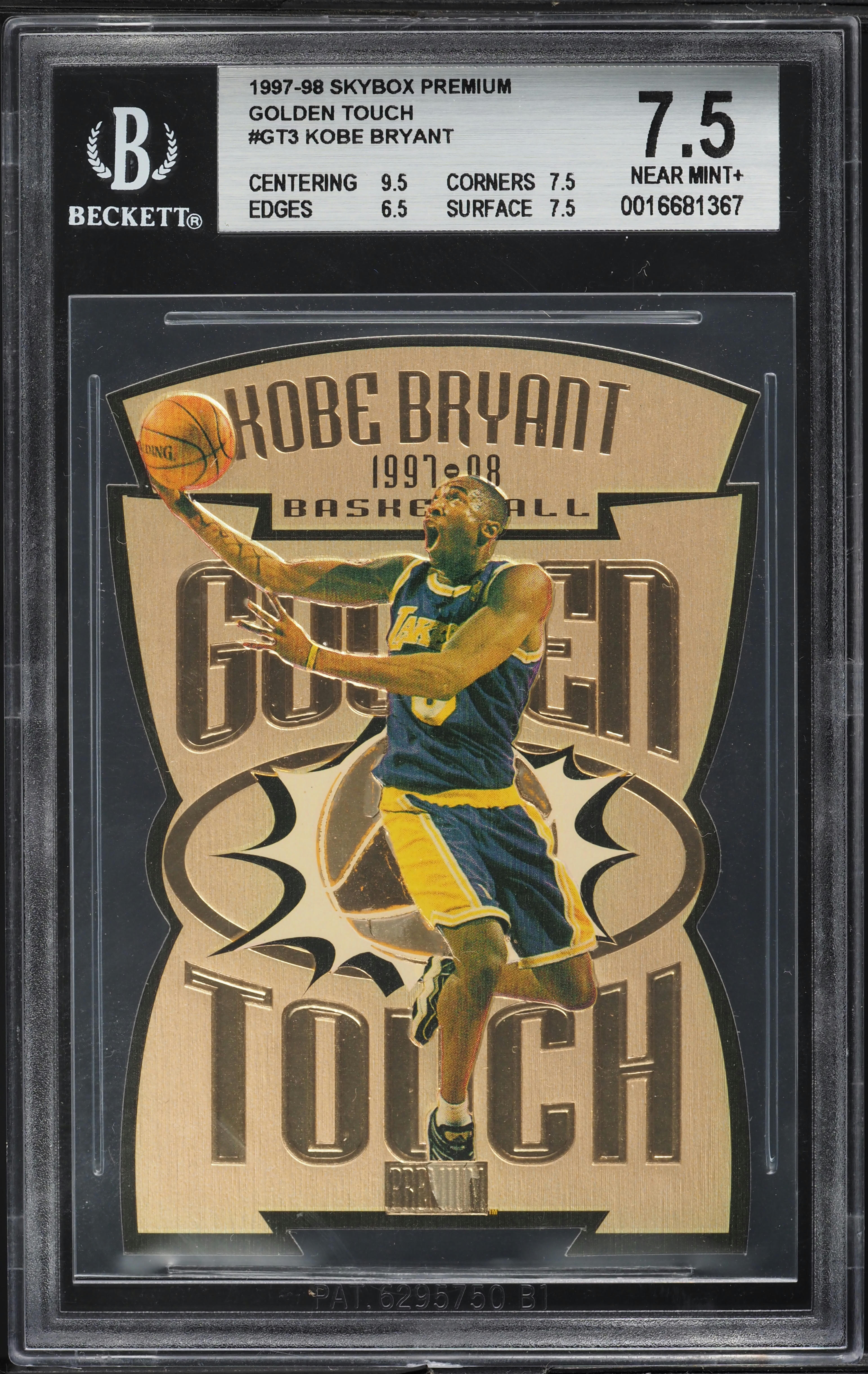 1997 Skybox Premium Golden Touch Die-Cut Kobe Bryant #GT3 BGS 7.5