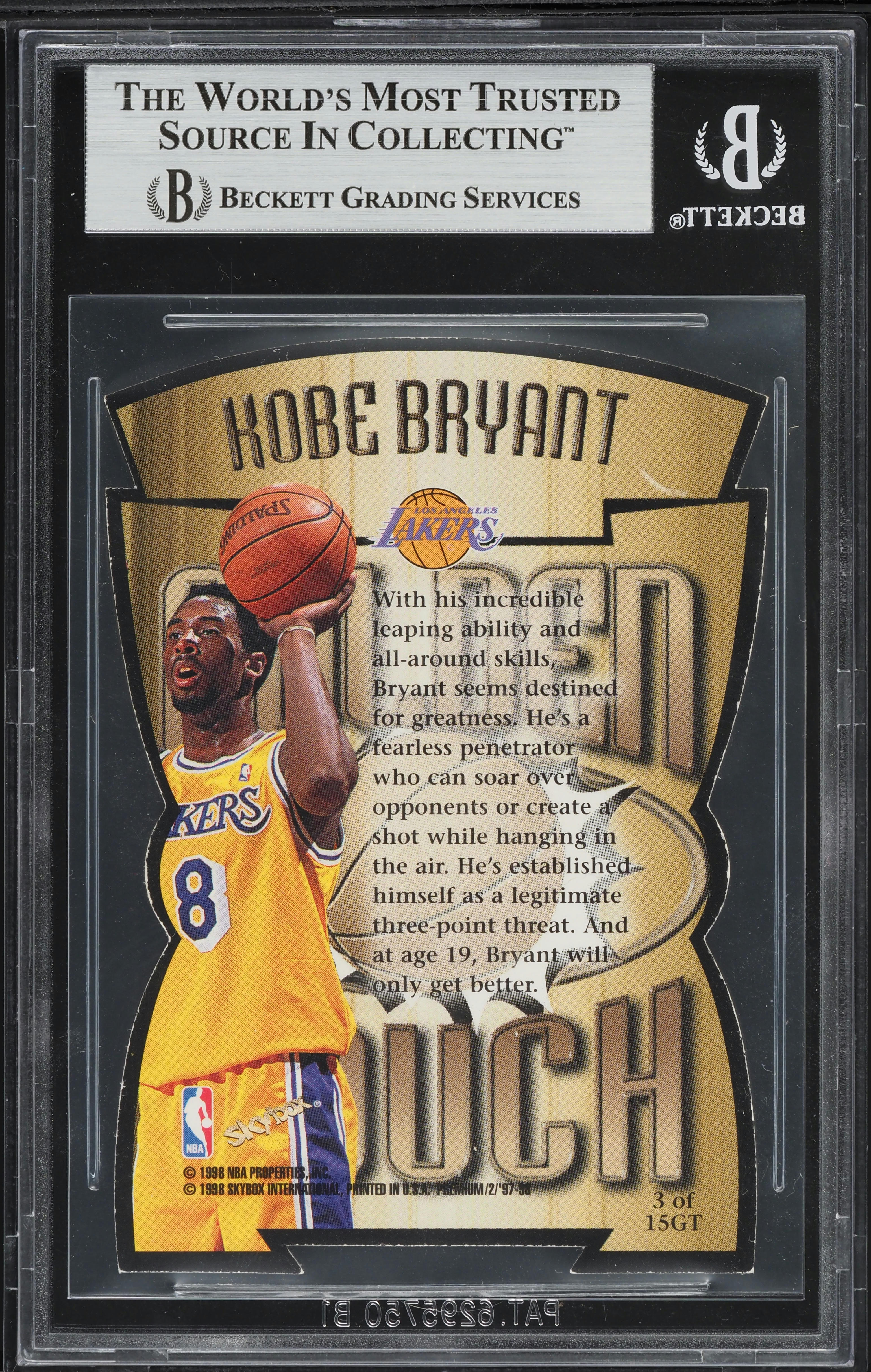 1997 Skybox Premium Golden Touch Die-Cut Kobe Bryant #GT3 BGS 7.5