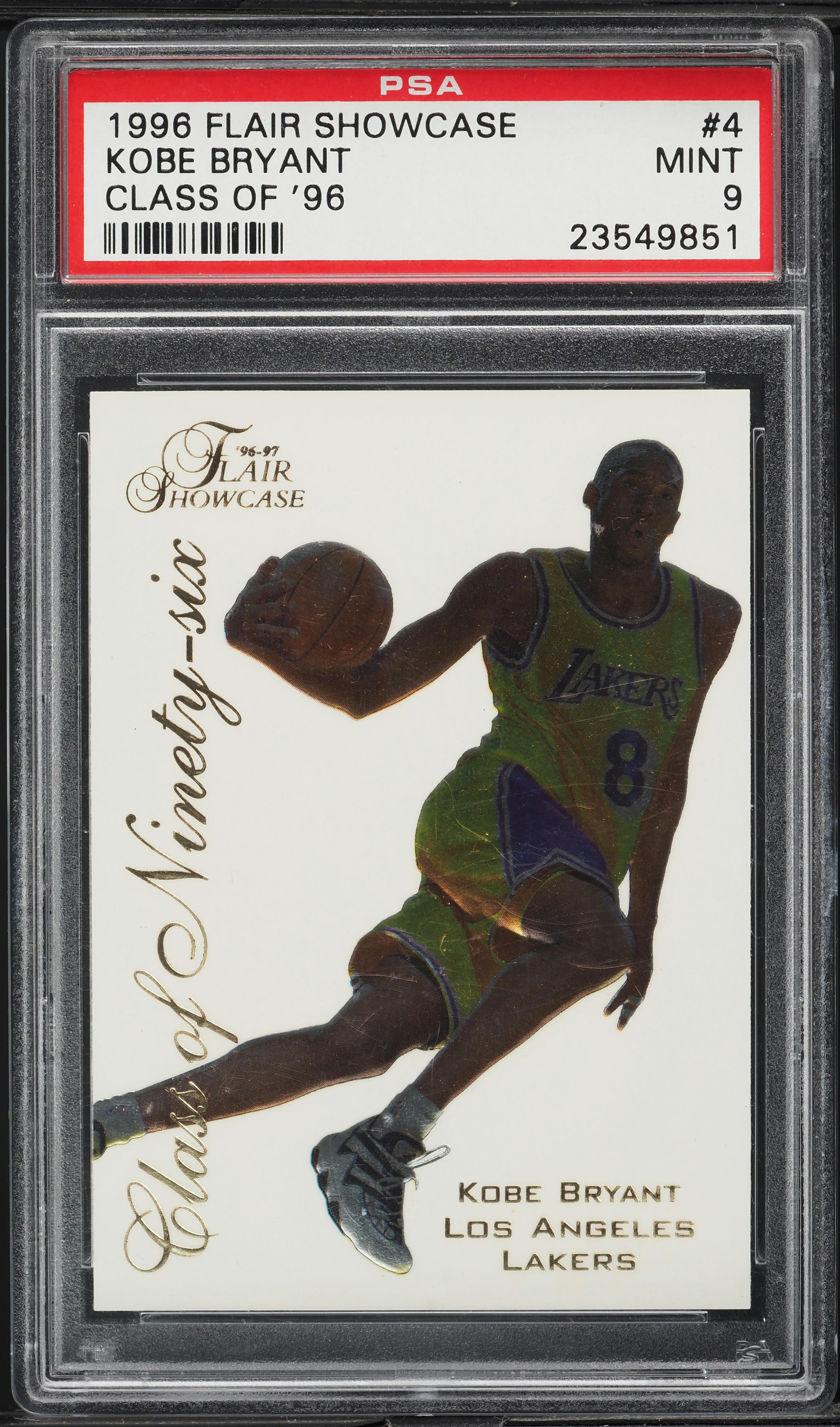 1996 Flair Showcase Class Of '96 Kobe Bryant ROOKIE #4 PSA 9 MINT