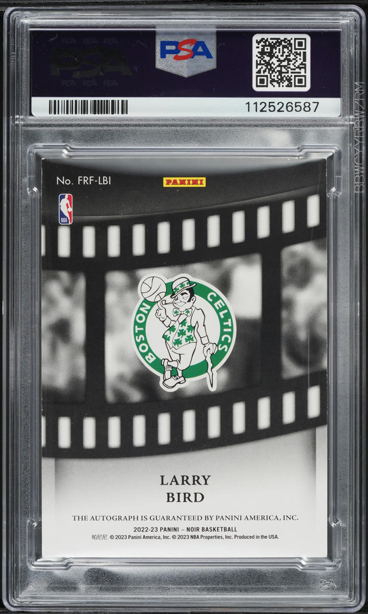 2022 Panini Noir Freeze Frame Larry Bird AUTO /49 #FRF-LBI PSA 8 NM-MT