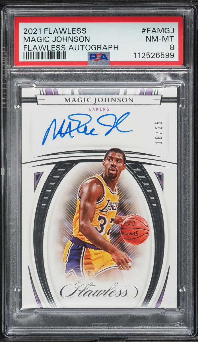 2021 Panini Flawless Magic Johnson AUTO /25 #FA-MGJ PSA 8 NM-MT
