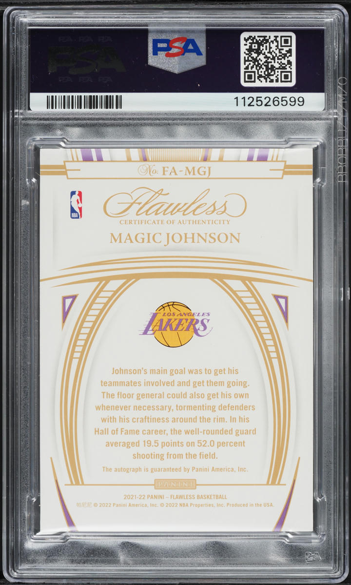 2021 Panini Flawless Magic Johnson AUTO /25 #FA-MGJ PSA 8 NM-MT