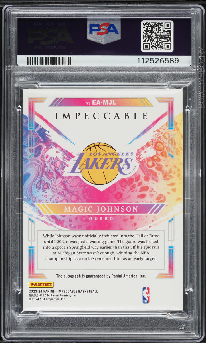 2023 Panini Impeccable Extravagance Silver Magic Johnson AUTO /15