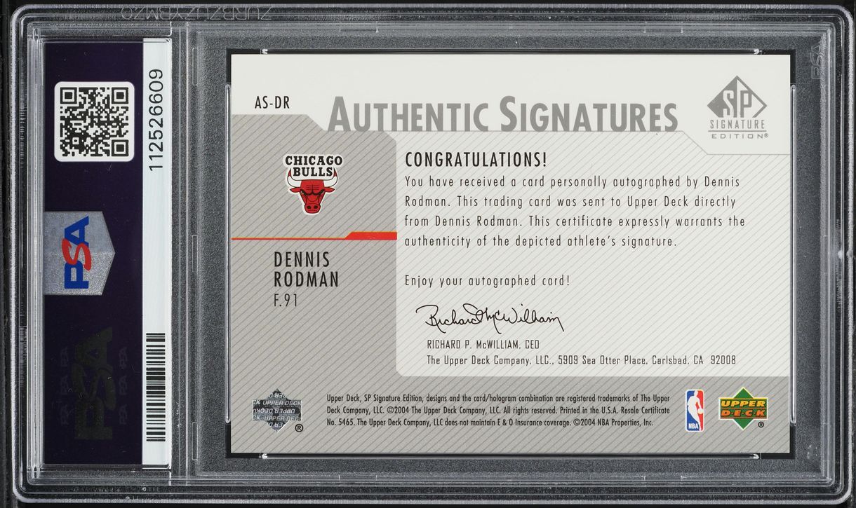 2003 SP Signature Authentic Dennis Rodman AUTO #AS-DR PSA 9 MINT