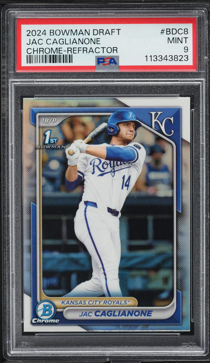 2024 Bowman Chrome Draft Refractor Jac Caglianone PROSPECT #BDC8 PSA 9 MINT