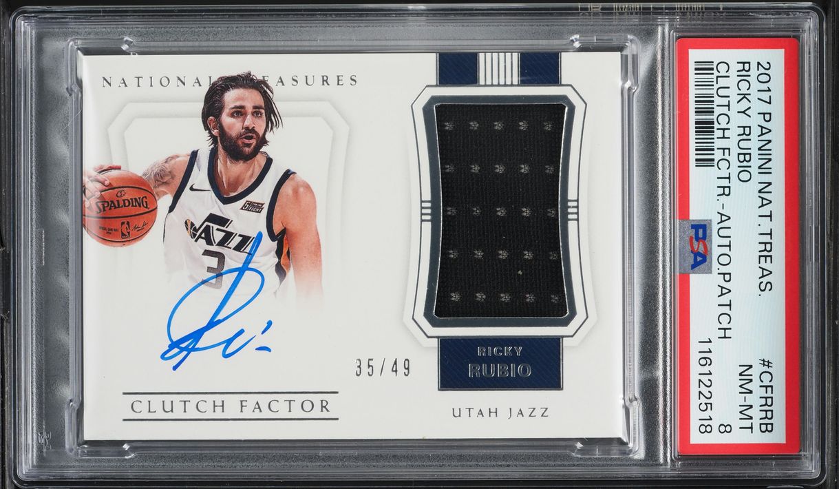 2017 National Treasures Clutch Factor Ricky Rubio PATCH AUTO /49 