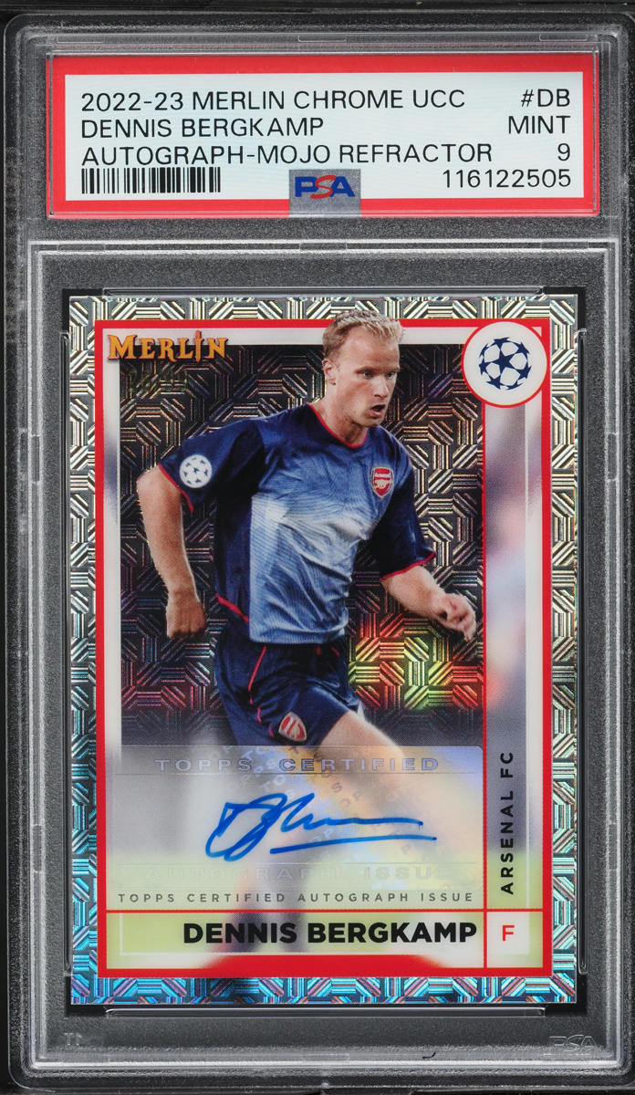 2022 Topps Merlin Chrome UEFA Mojo Refractor Dennis Bergkamp AUTO