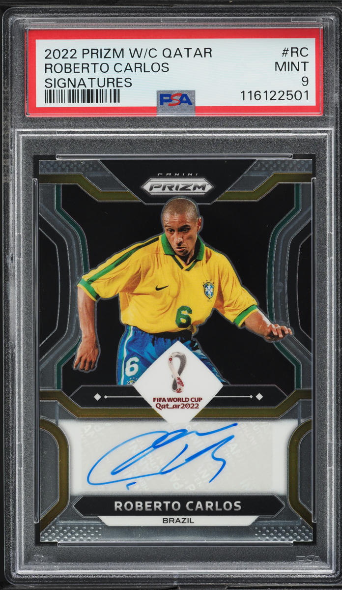 2022 Panini Prizm World Cup Qatar Roberto Carlos AUTO #S-RC PSA 9