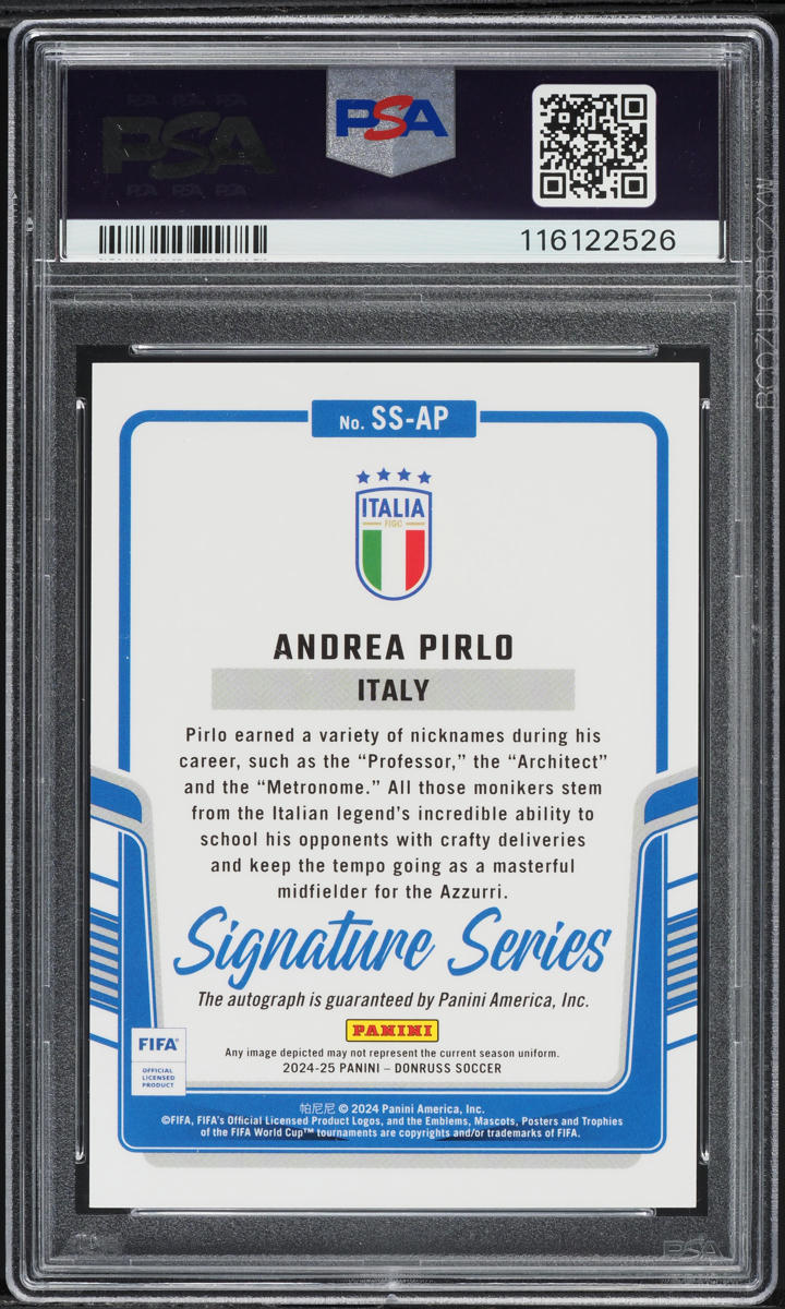 2024 Donruss FIFA Signature Series Andrea Pirlo AUTO #SS-AP PSA 10 GEM MINT