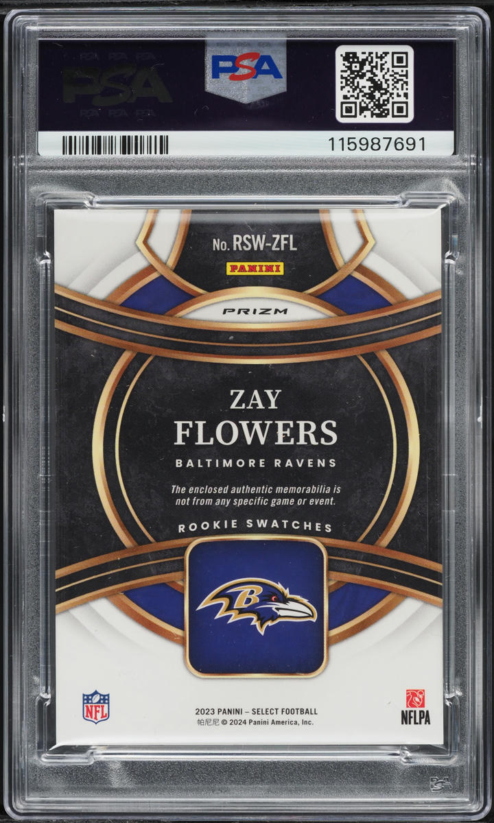 2023 Select Red Prizm Zay Flowers ROOKIE PATCH #RSW-ZFL PSA 8 NM-MT