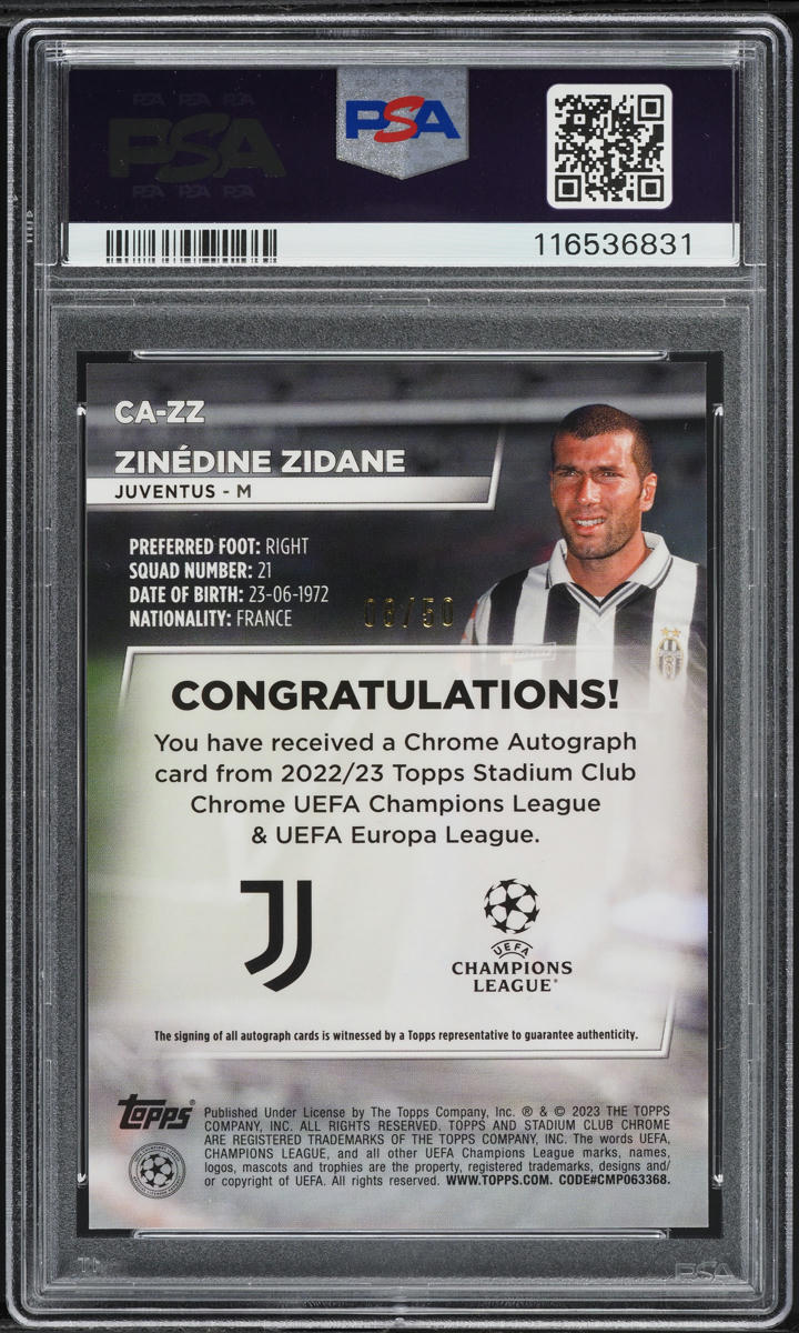 Autocollant Panini Zidane Real Madrid France - Liga 2021/2022 - Non Collé