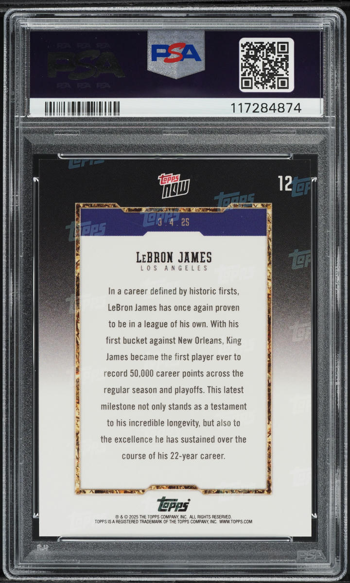 2024 Topps Now Lebron James #12 PSA 10 GEM MINT