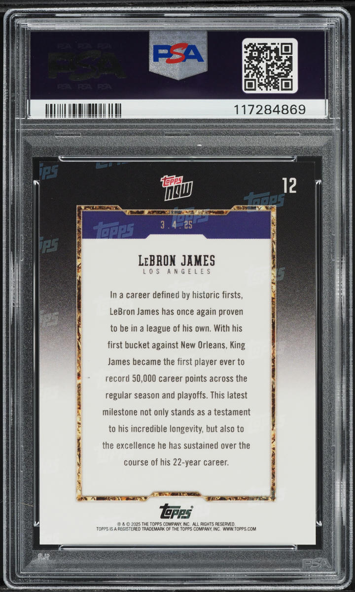 2024 Topps Now Lebron James #12 PSA 10 GEM MINT