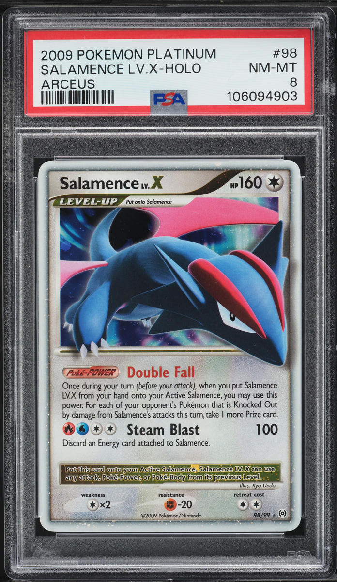 2009 Pokemon Platinum Arceus Holo Salamence Lv.X #98 PSA 8 NM-MT