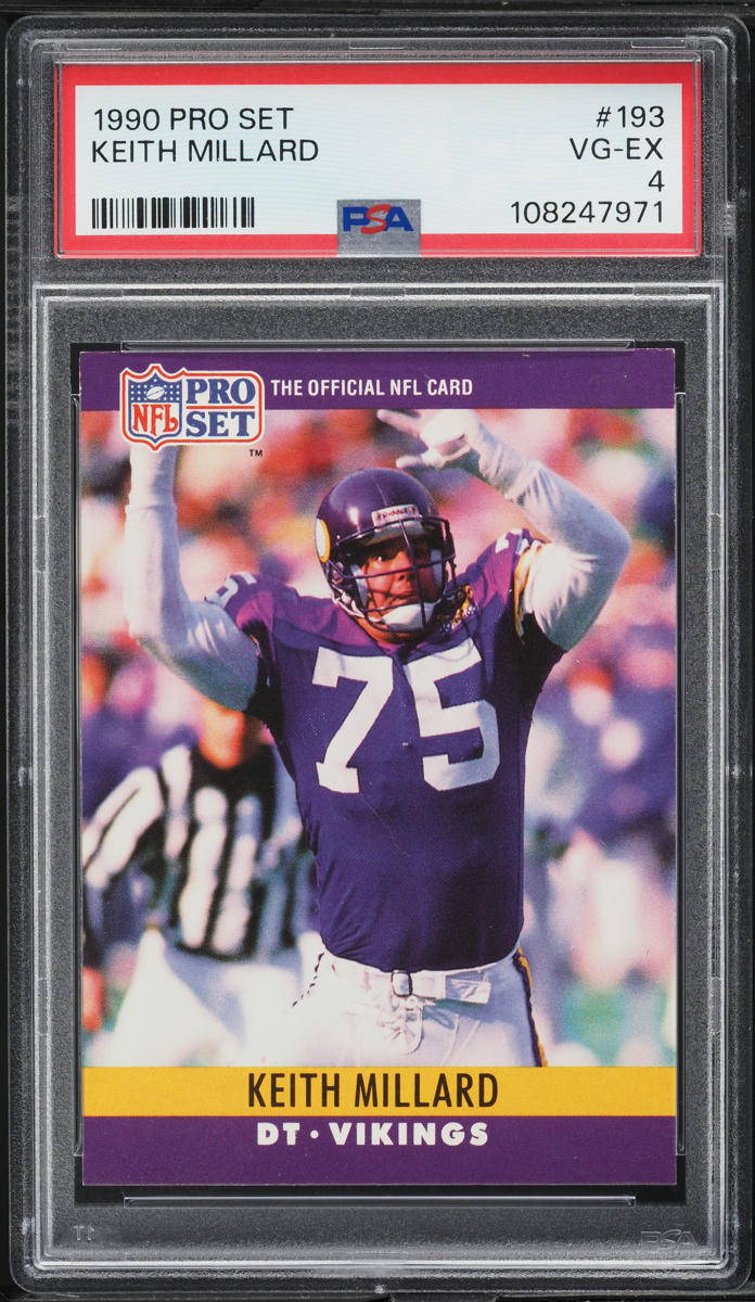 1990 Pro Set Football Keith Millard #193 PSA 4 VGEX