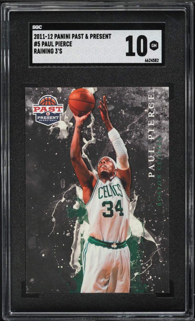 2011 Panini Past & Present Raining 3's Paul Pierce #5 SGC 10 GEM MINT