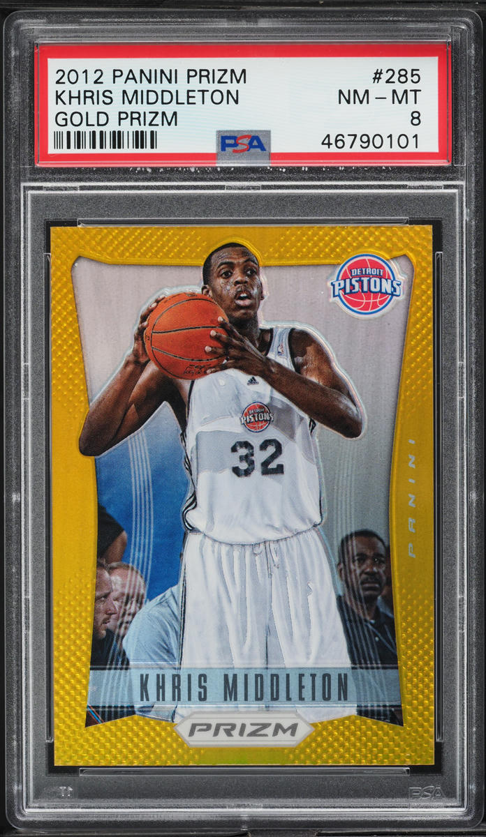 2012 Panini Prizm Gold Khris Middleton /10 #285 PSA 8 NM-MT