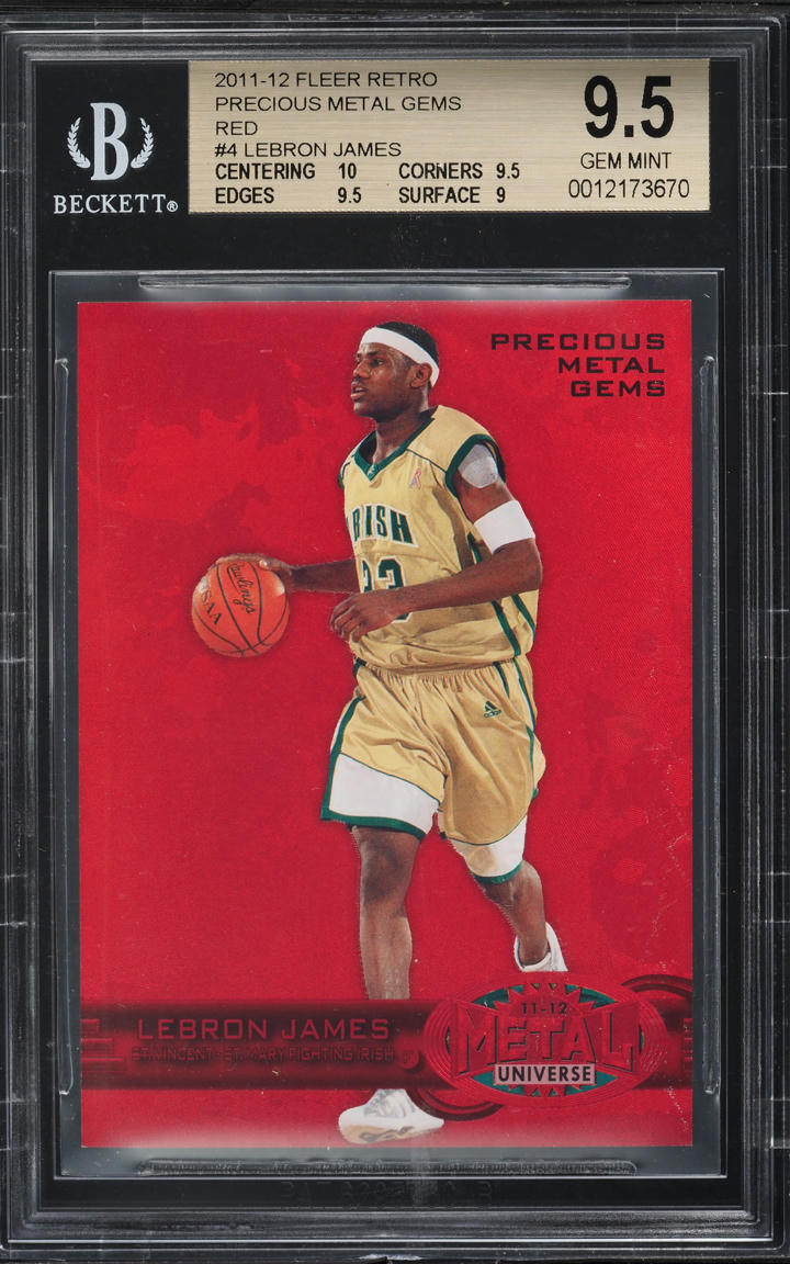 2011 Fleer Retro Precious Metal Gems PMG Red LeBron James /150 #PM-4 BGS 9.5 GEM