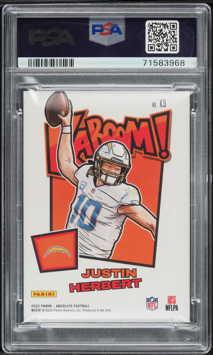 2022 Absolute Kaboom! Vertical Gold Justin Herbert /10 #K9 PSA 10