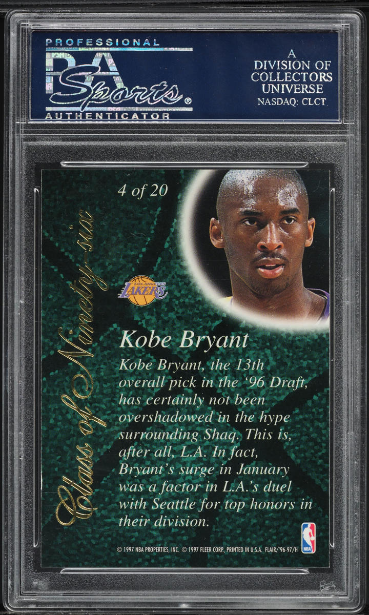 1996 Flair Showcase Class Of '96 Kobe Bryant ROOKIE #4 PSA 9 MINT