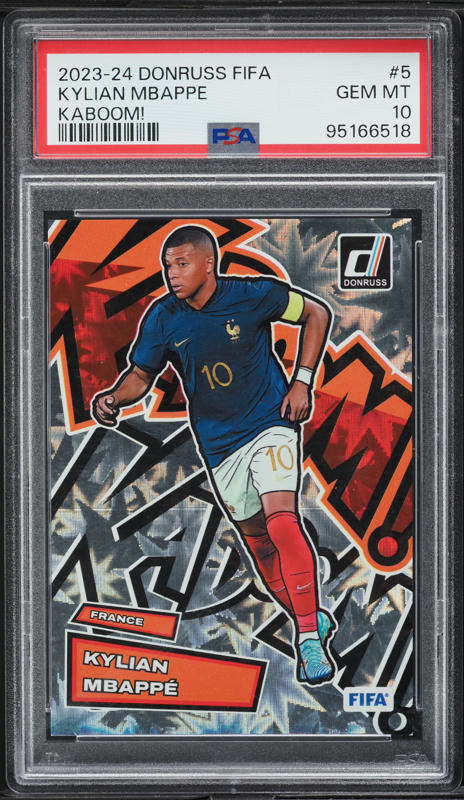 2023 Panini Donruss FIFA Kaboom! Kylian Mbappe #5 PSA 10 GEM MINT