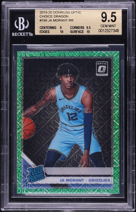 2019 Donruss Optic Choice Dragon Ja Morant ROOKIE #168 BGS 9.5 GEM MINT