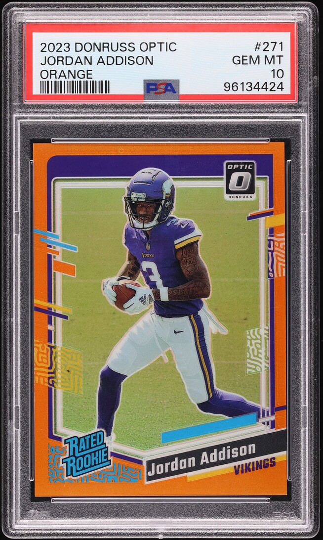 2023 Panini Donruss Optic Orange Jordan Addison ROOKIE /249 #271 PSA 10 GEM MINT