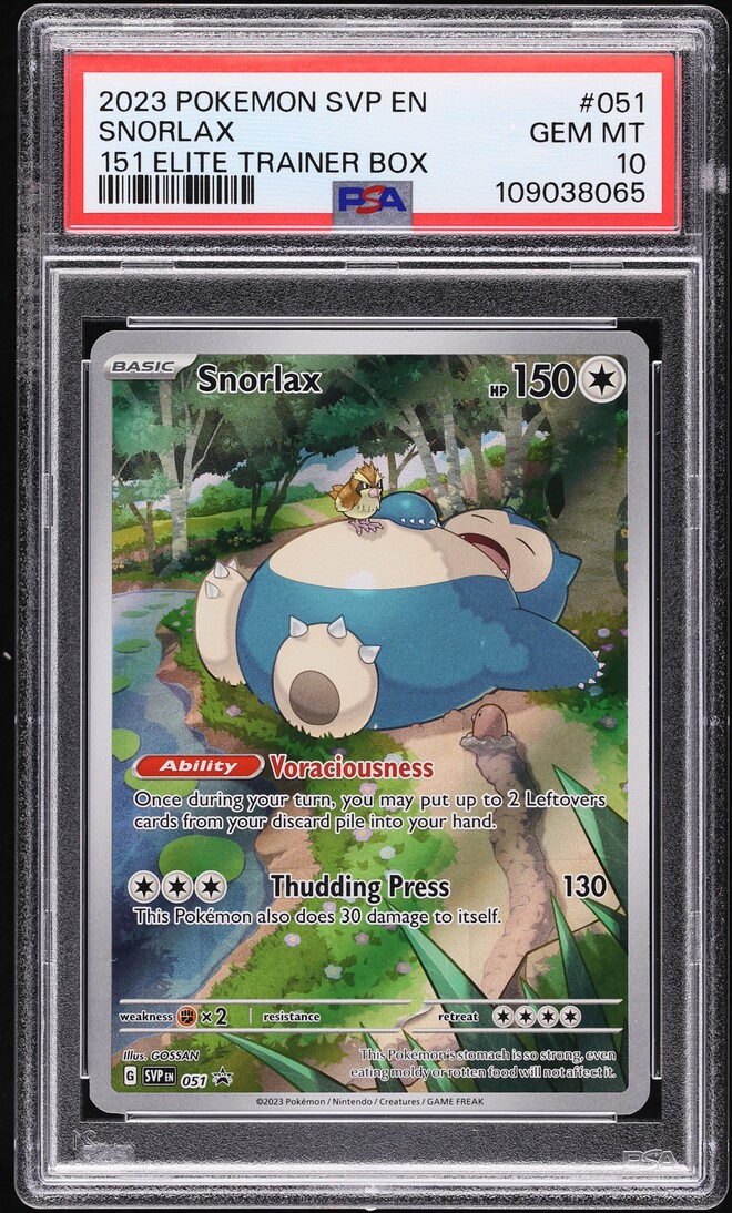 2023 Pokemon Scarlet & Violet 151 Black Star Promo ETB Snorlax #51 PSA 10 GEM