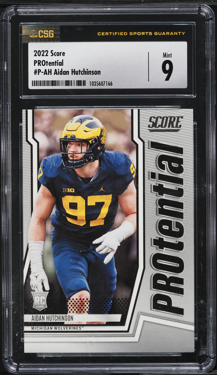 2022 Score PROtential Aidan Hutchinson ROOKIE #P-AH CSG 9 MINT
